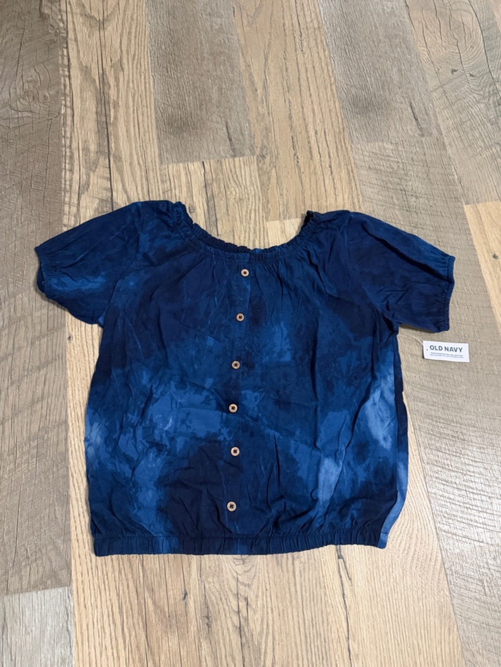 NWT Old Navy Navy Tie-Dye Button Front Blouse
